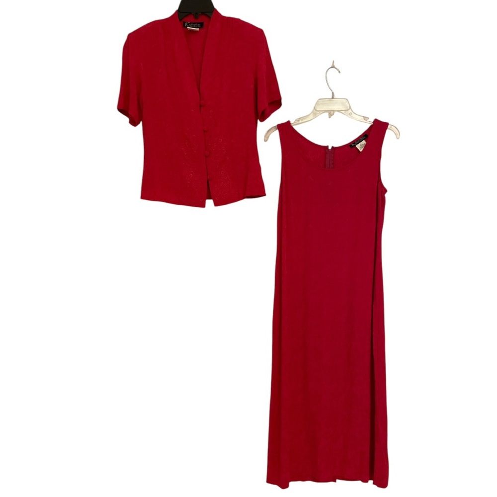 K Studio Collection set of pink Sleeveless Dress with Matching Jacket, size 6.